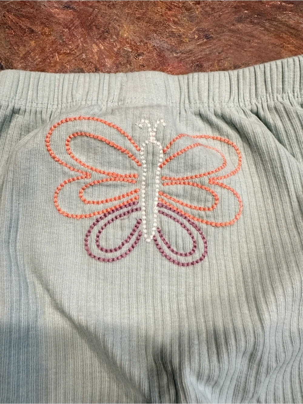 🤑EU Carter's Ribbed Knit Light Green Pants with Butterfly Bottom🤑
